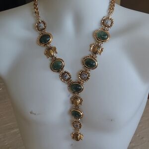 Your Majesty Gold and Green Necklace